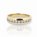 A 14k Yellow Gold 0.48ct I Si2 Diamond Channel Set Ring Size M Val $2550