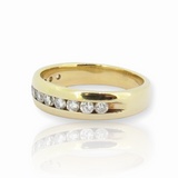 A 14k Yellow Gold 0.48ct I Si2 Diamond Channel Set Ring Size M Val $2550