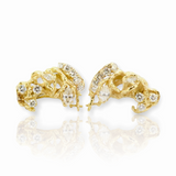 Vintage 2.68 cttw I Si Diamond Set 18ct Gold Organic Style Earrings Val $16790
