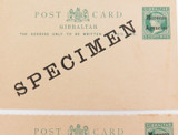 c1890s Scarce QV Gibralta Specimen Postcards Unused / Morocco Agencies Overstamp