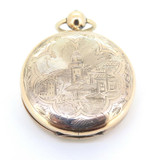 Beautifully Engraved Double Sided Gold Plate Photo Case Fob Watch Style 39.8g