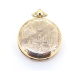 Beautifully Engraved Double Sided Gold Plate Photo Case Fob Watch Style 39.8g