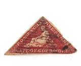 1863 - 1864 Cape of Good Hope Triangle Imperf 1d Used & Hinged. #1