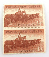 1950s PNG Papua New Guinea Pair 1/7d Mint MNH.