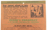 April 1928 Promotional Calendar. Clark’s Pharmacy, Queen St, Brisbane.