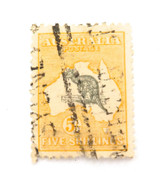 1915 Kangaroo 5/- 5s 5 Shillings Used Hinged Stamp.