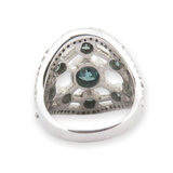 Vintage 3.49 cttw Blue Diamond Cluster 18ct White Gold Ring Size N Val $12075