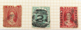 1860s Natal QV 4 Chalon Heads + 1 Other Used Hinged Stamps.