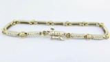 1.00ct Cognac Diamond Set 14ct Two Tone Gold Bracelet 18cm Long Val $5190