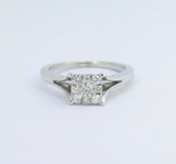 Vintage 0.38ct H Si Diamond Set 10ct White Gold Ladies Ring Size J.5 Val $2920