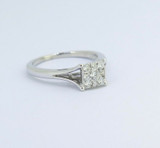 Vintage 0.38ct H Si Diamond Set 10ct White Gold Ladies Ring Size J.5 Val $2920