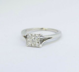 Vintage 0.38ct H Si Diamond Set 10ct White Gold Ladies Ring Size J.5 Val $2920