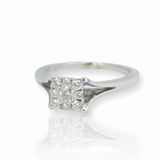 Vintage 0.38ct H Si Diamond Set 10ct White Gold Ladies Ring Size J.5 Val $2920
