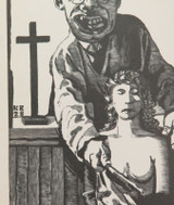 Scarce 1928 Karl Rossing Anti-Hitler Wood Engraving “Faultless Litigation"