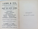 1890 2nd EDITON. THE ALL ENGLAND SERIES “CRICKET” by HON. E LYTTELTON