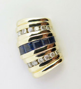 Vintage Australian Sapphire & Diamond 14ct Yellow Gold Sliding Pendant Val $4390