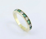 Vintage 0.40ct H Si Diamond & Emerald Set 14ct Gold Ring Size O Val $3995
