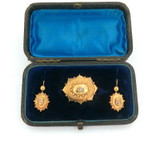 Stunning 22ct Yellow Gold & Diamond Victorian Mourning Jewellery Set 12.5g