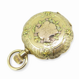 C.1889 Elgin 14ct Multicolour Gold Diamond Set 6s 11J Pocket Watch -Serviced