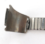 VINTAGE ZUNI STERLING SILVER 4 STONE & LEAF DESIGN MENS WATCH BRACELET. MAKER LL