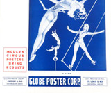 c1940s 1950s USA Globe Poster Corp Promotional Unused Template Circus Poster. #5