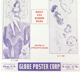 c1940s 1950s USA Globe Poster Corp Promotional Unused Template Circus Poster. #2
