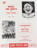 c1940s 1950s USA Globe Poster Corp Promotional Unused Template Circus Poster. #4