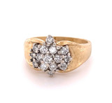 Vintage 1.00 cttw Diamond Ladies 14ct Gold Cluster Ring Size Q Val $4390