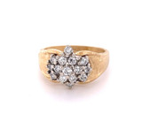 Vintage 1.00 cttw Diamond Ladies 14ct Gold Cluster Ring Size Q Val $4390