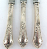 1921 - 1963 WILH. KIERDORF, SOLIGEN .800 SILVER HANDLES 3 SERRATED LARGE KNIVES.