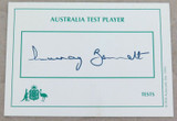 AUSTRALIA TEST PLAYER SIGNED CARD. MURRAY BENNETT.