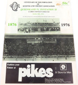 SCARCE 1976 PROGRAMME. CENTENARY OF THE QLD CRICKET ASSOC. QLD v INVITATION XI.