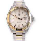 Auth. Tag Heuer Aquaracer Quartz 300m 41mm 18ct Gold & Steel Watch WAY 1151
