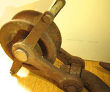 MASSIVE 1800s CAST IRON ADELAIDE WHARF PULLEY & HOOK. APPROX 50 KILO’S