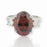 A Stunning 6.71ct Zircon & 0.44ct Diamond Platinum Handmade Ring Val $5580