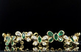 A New 8.75ct Diamond & 7.00ct Emerald 18ct Yellow Gold 18cm Bracelet Val $41550