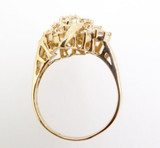 A 2.17ct 14k Yellow Gold ladies Diamond Multi Cluster Ring U1/2 Val $4880