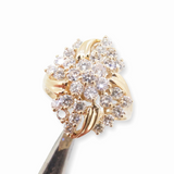 A 2.17ct 14k Yellow Gold ladies Diamond Multi Cluster Ring U1/2 Val $4880