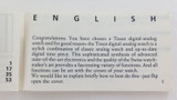 Tissot Digital - Analog Instruction Small Booklet English, German, French, Italy