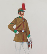 Rare Vintage British Military Uniform Original Book Artwork by L Barlow. #13