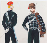 Rare Vintage British Military Uniform Original Book Artwork by L Barlow. #1