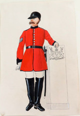 Rare Vintage British Military Uniform Original Book Artwork by L Barlow. #6