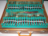 143 Piece Thailand Cutlery Set in Huge 3 Draw Wooden Storage Case.
