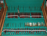 143 Piece Thailand Cutlery Set in Huge 3 Draw Wooden Storage Case.