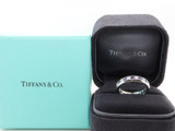 Auth. Tiffany & Co Lucida Platinum Sapphire & 0.65ct G VS Diamond Ring