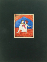 Rare Mughal Empire / Persian / Ottoman / Arabian Erotic Watercolour on Paper. #4