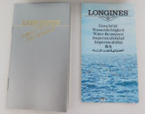 1990s Longines Mens Watch Display Box + Booklets.