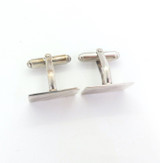 Stylish Vintage Rectangular Sterling Silver Haywood Cufflinks Satin Finish 8.6g