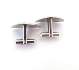 Stylish Vintage Triangular Sterling Silver Cufflinks Brushed Satin Finish 5.6g