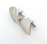 Stylish Vintage Triangular Sterling Silver Cufflinks Brushed Satin Finish 5.6g